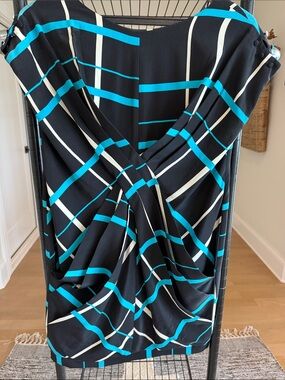 Blue and White Geometric dress by Julie haus XS